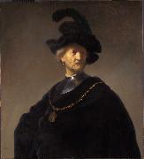 REMBRANDT Harmenszoon van Rijn Old man with gorget and black cap (mk33) oil painting